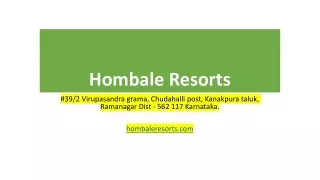 Hombale Resorts PPT