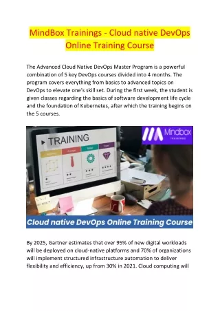 MindBox Trainings - Cloud native DevOps Online Training Course