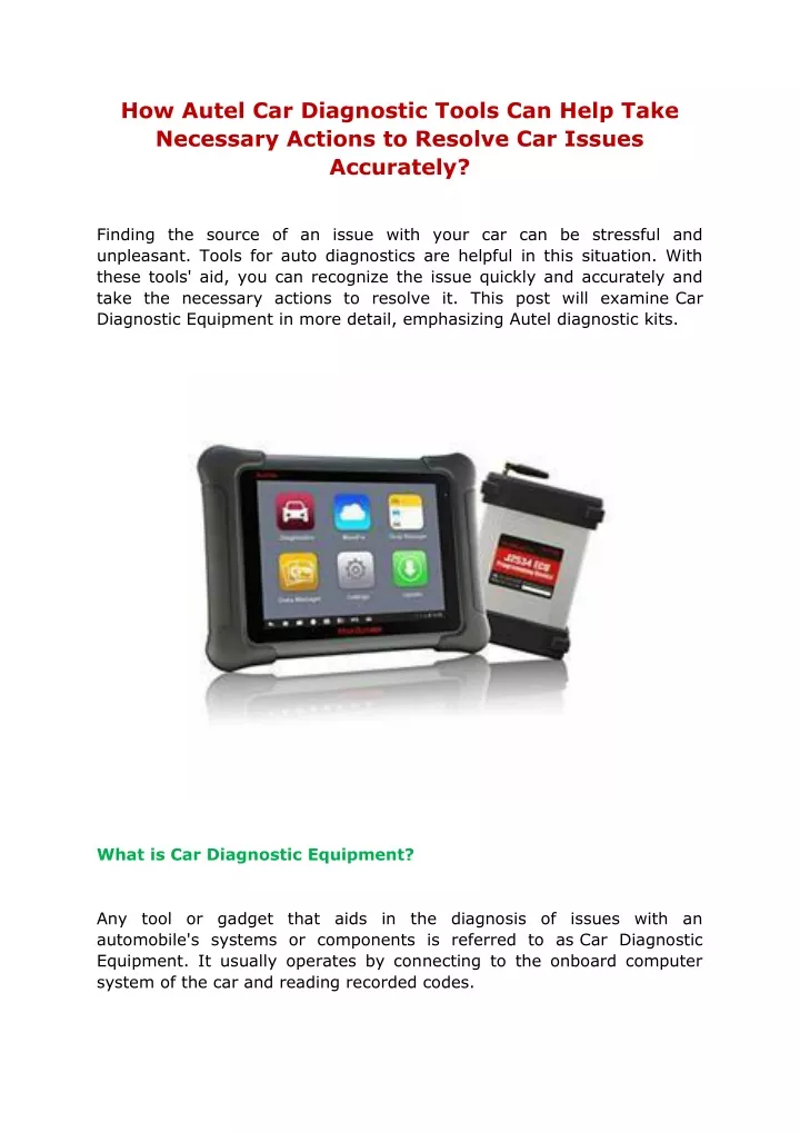 how autel car diagnostic tools can help take