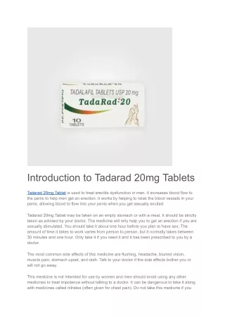 Tadarad 20mg Tablets