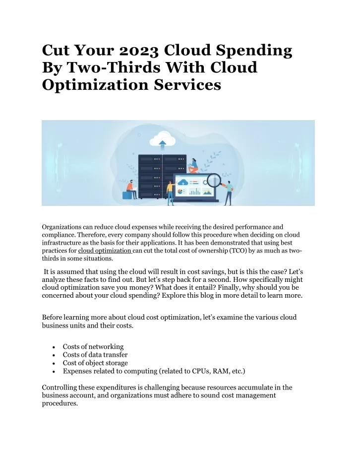 cut your 2023 cloud spending by two thirds with cloud optimization services