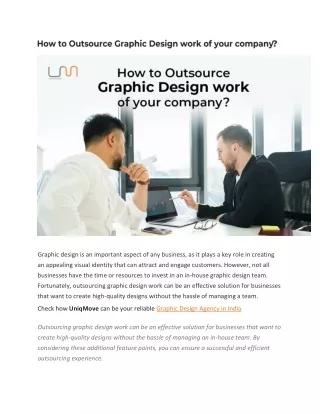 How to Outsource Graphic Design work of your company - Uniqmove
