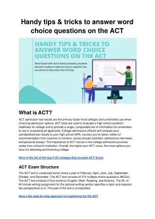 handy tips tricks to answer word choice questions on the act