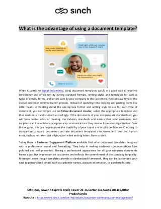 What is the advantage of using a document template