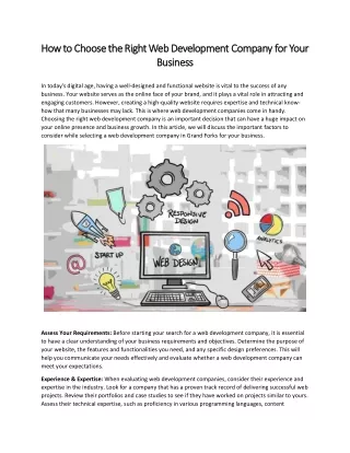how to choose the right web development company