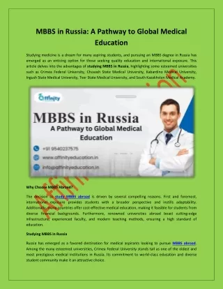 MBBS in Russia: A Pathway to Global Medical Education