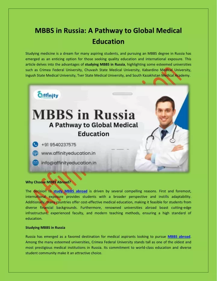 mbbs in russia a pathway to global medical
