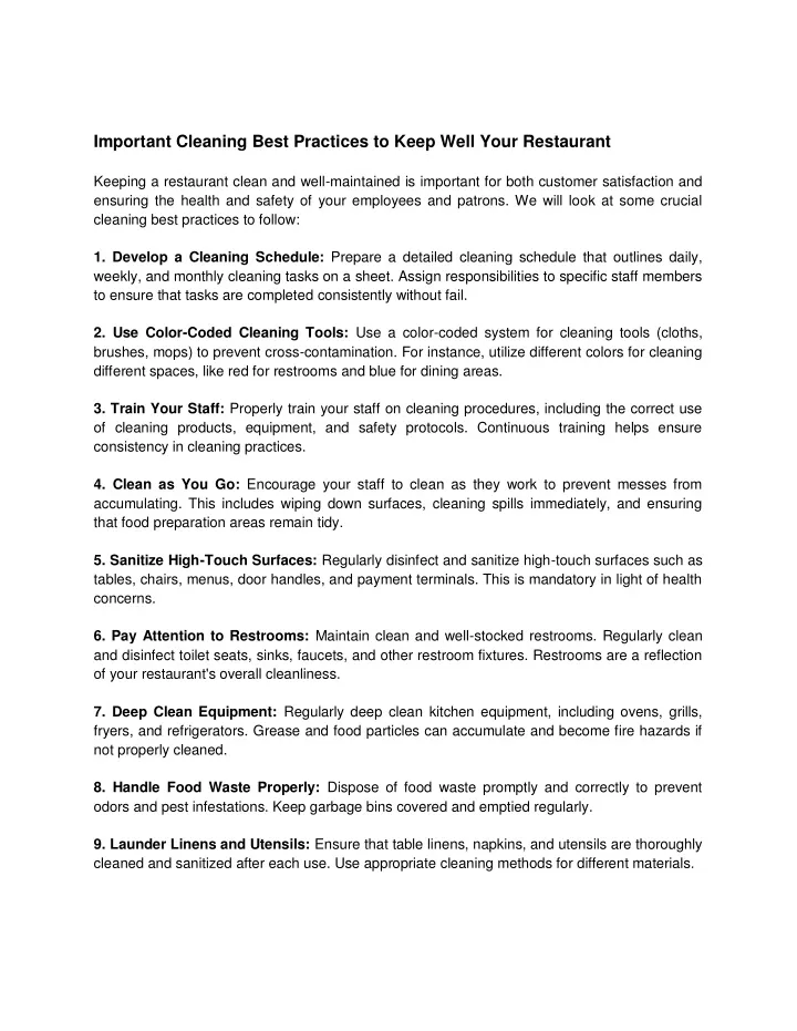 important cleaning best practices to keep well