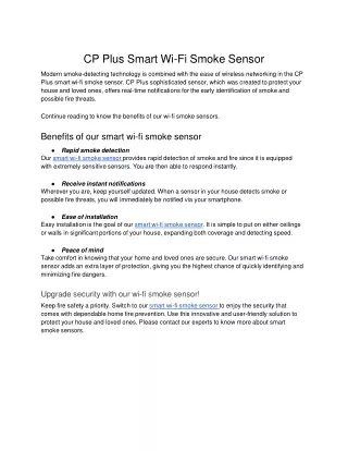 CP Plus Smart Wi-Fi Smoke Sensor .docx