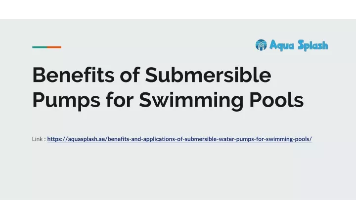 benefits of submersible pumps for swimming pools