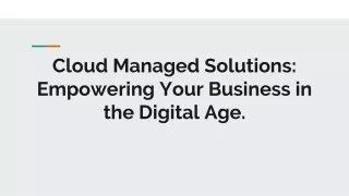 cloud managed solutions