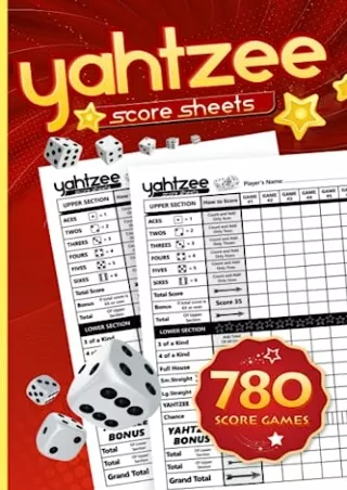 $PDF$/READ/DOWNLOAD Yahtzee Score Sheets: A Compact 6 x 9 Inches Yahtzee Score Pads | Track Scores