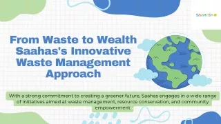Saahas Waste Management: Pioneering Sustainable Solutions