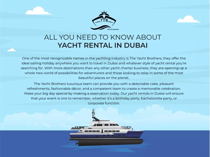 all you need to know about yacht rental in dubai