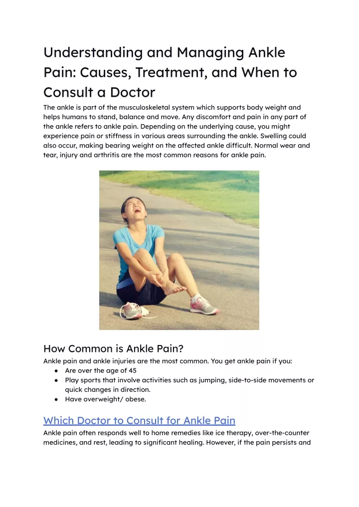 understanding and managing ankle pain causes