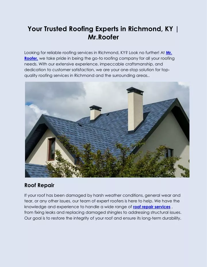 your trusted roofing experts in richmond