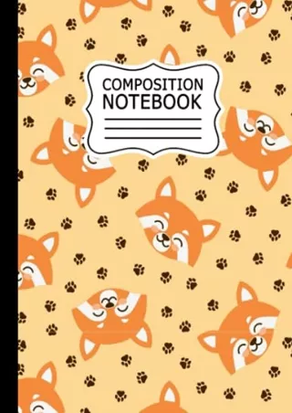 get [PDF] Download Composition NoteBook: pretty Red panda Notebook, Wide Ruled, 120 pages, For