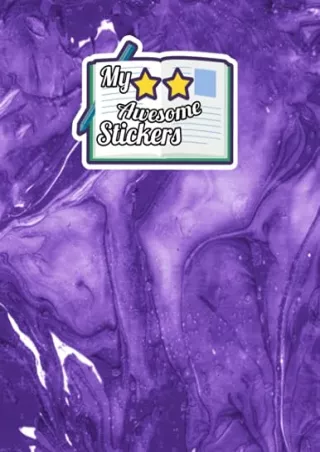 PDF_ Sticker Album: Awesome Purple Marble Cover Design Blank Sticker Storage Book