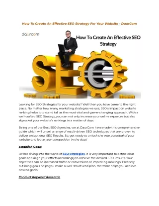 How To Create An Effective SEO Strategy For Your Website - DaurCom