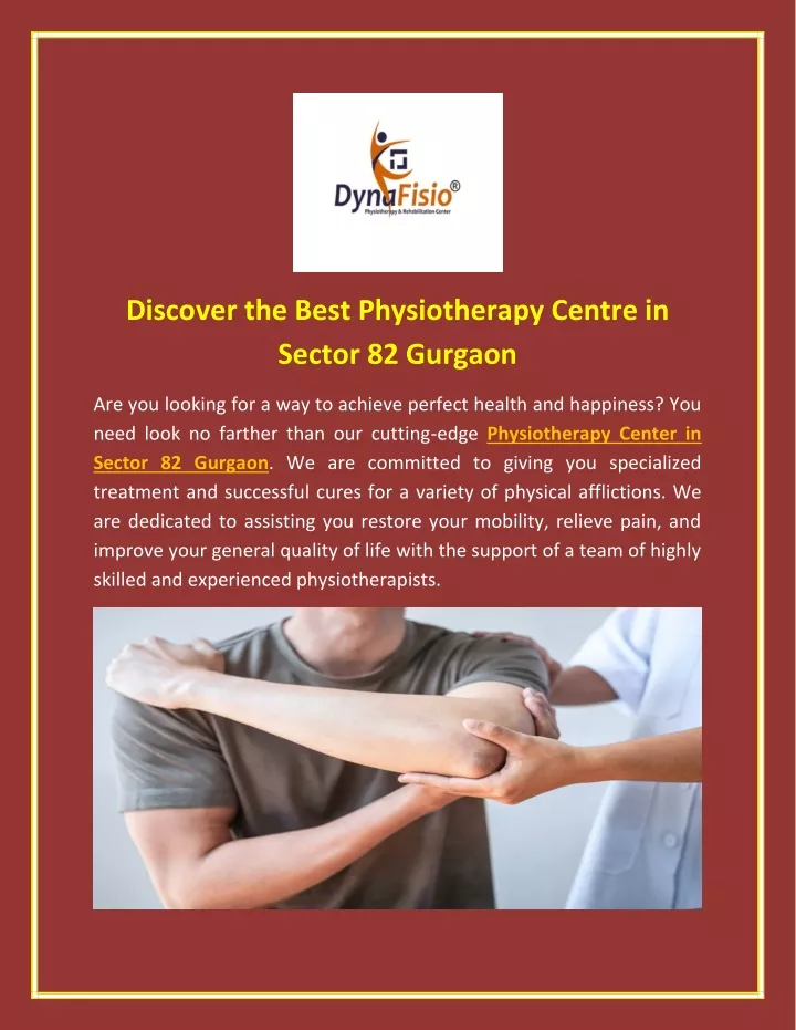 discover the best physiotherapy centre in sector