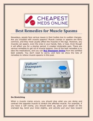 Best Remedies for Muscle Spasms