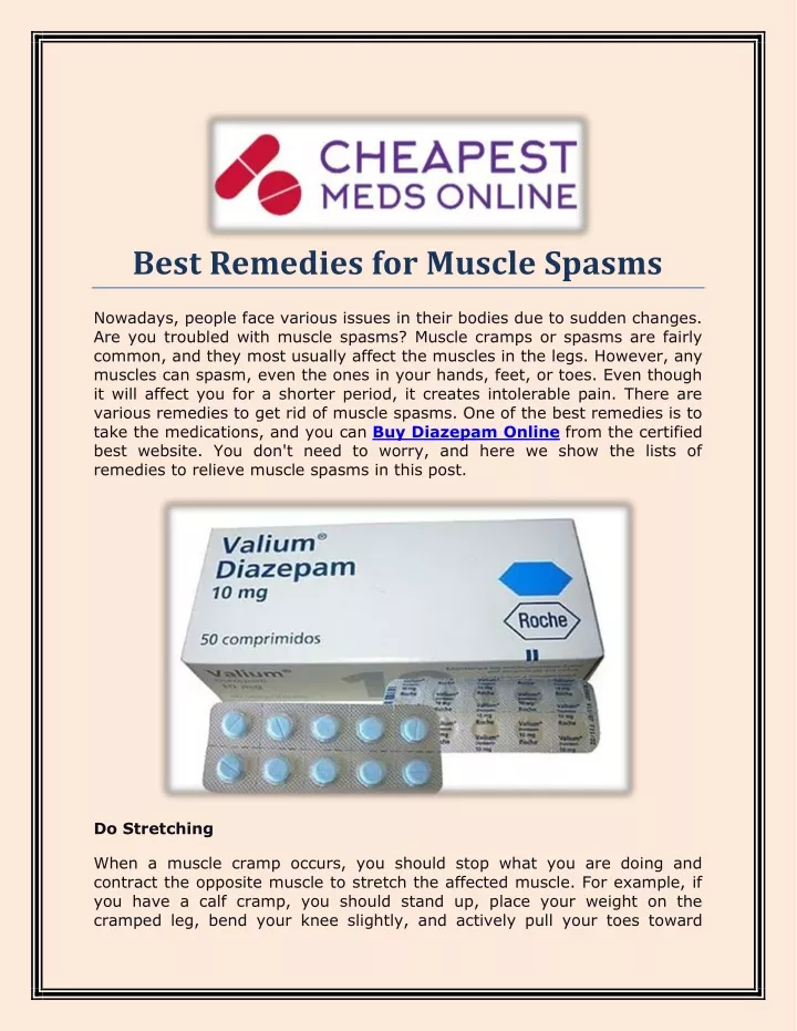 best remedies for muscle spasms