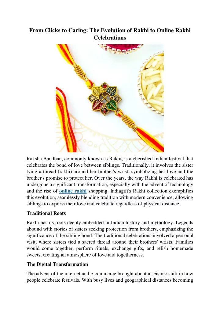 from clicks to caring the evolution of rakhi