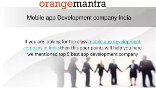 top 5 Mobile app Development company India