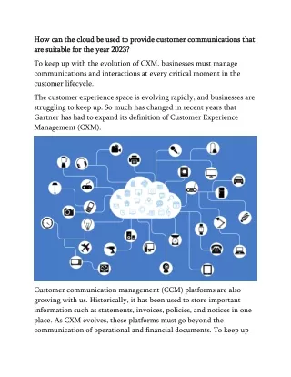 How can the cloud be used to provide customer communications that are suitable for the year 2023.docx