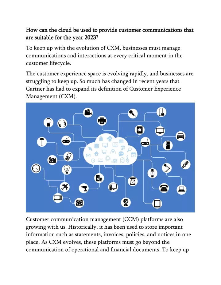 how can the cloud be used to provide customer