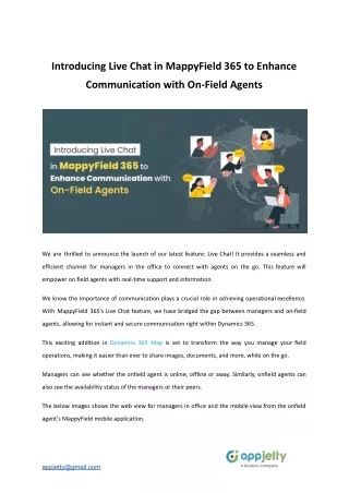 introducing live chat in mappyfield 365 to enhance
