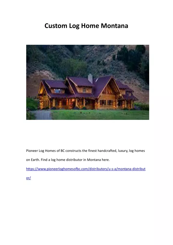 custom log home montana