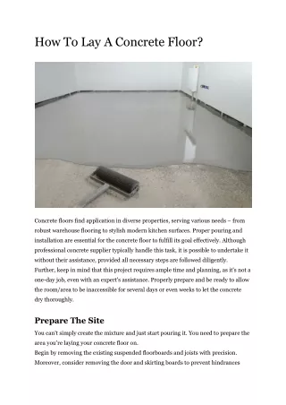 how to lay a concrete floor