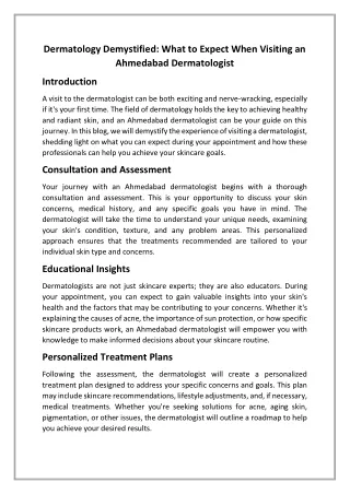 dermatology demystified what to expect when