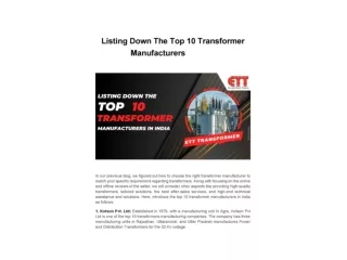 Listing Down The Top 10 Transformer Manufacturers_00001