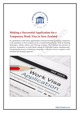Making a Successful Application for a Temporary Work Visa in New Zealand
