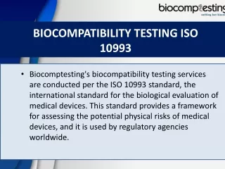 Biocompatibility Testing ISO 10993