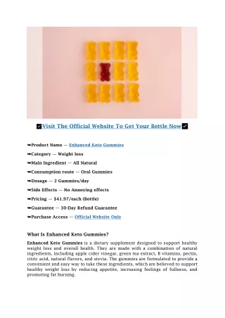 Enhanced Keto Gummies PDF