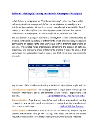 sailpoint identityiq training institute
