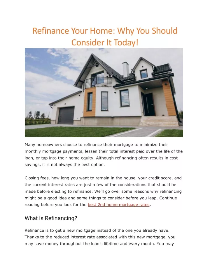 refinance your home why you should consider