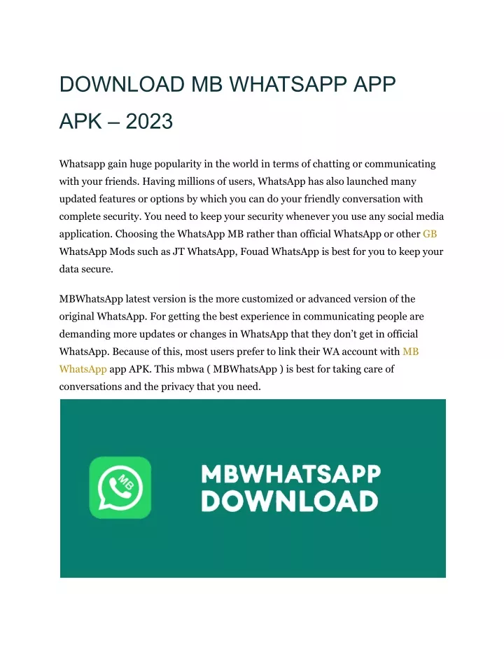 download mb whatsapp app