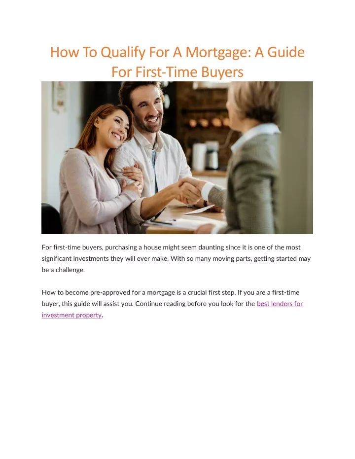 how to qualify for a mortgage a guide for first