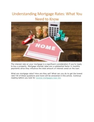 understanding mortgage rates what you need to know
