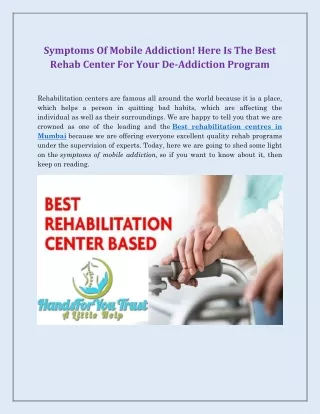 Best rehabilitation centre in Mumbai