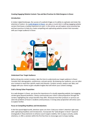 Creating Engaging Website Content Tips and Best Practices for Web Designers in Dover