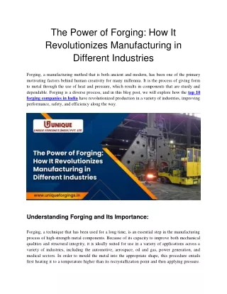 the power of forging how it revolutionizes