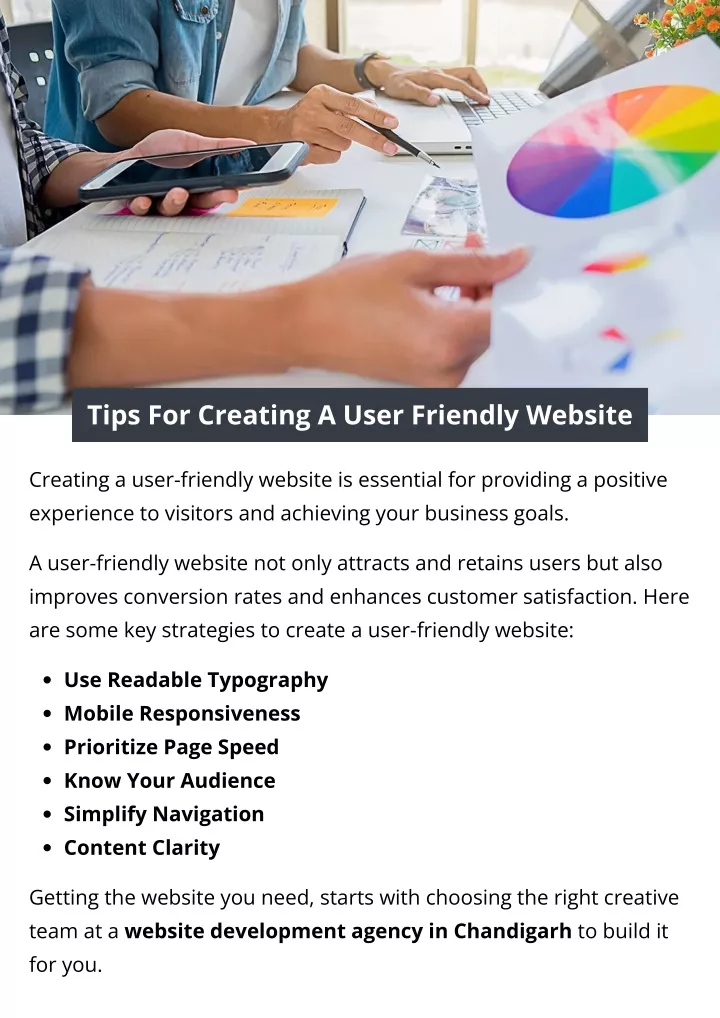 tips for creating a user friendly website