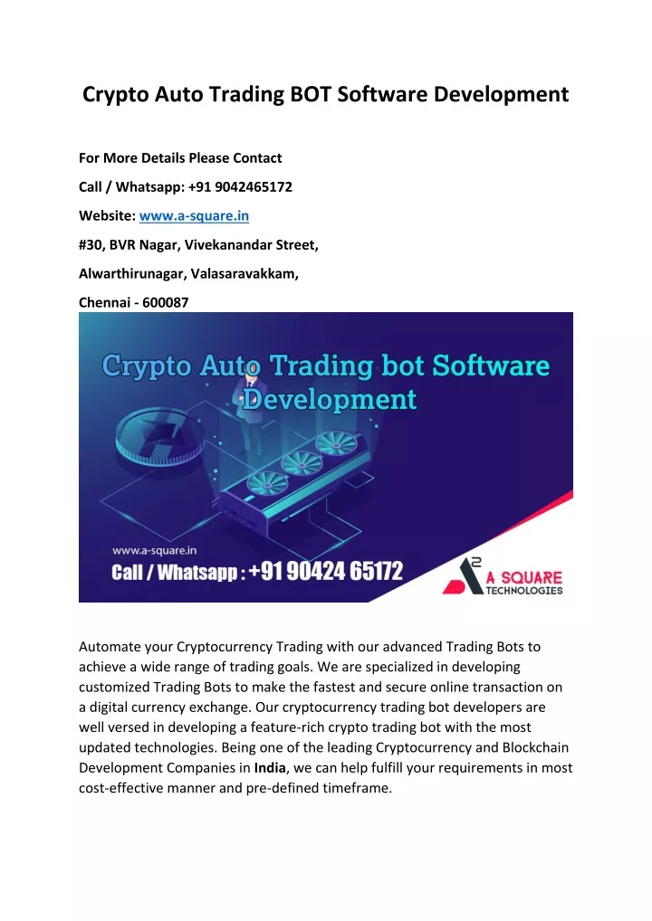 crypto auto trading bot software development