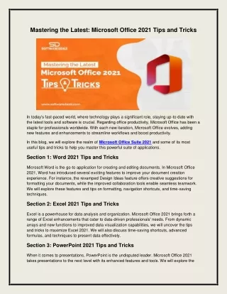 mastering the latest microsoft office 2021 tips