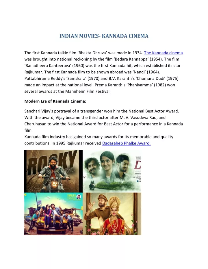 PPT Kannada Cinema PowerPoint Presentation free download ID